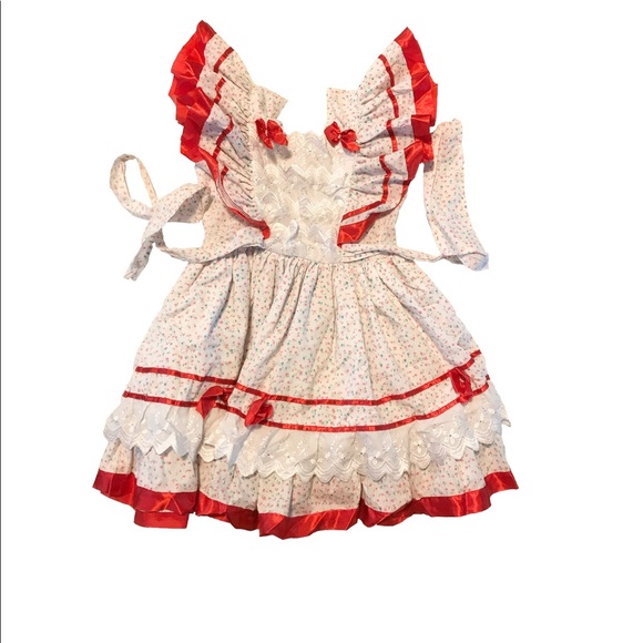 VINTAGE TODDLER KIDS RUFFLE TWIRL DRESS - Picture 1 of 3